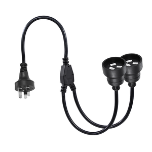SAA Certified Australian 3-Pin <b>2</b>-<b>Way</b> Y Splitter Power <b>Extension</b> <b>Lead</b> for PC Monitor Dual Outlet Adapter Power Cable - Product Image 1