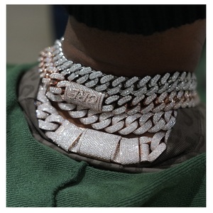 Collar de Cadena Cubana con Diamantes de Moissanita Estilo Iced Out, Moderno y al por Mayor, con Diseño Personalizado para Hombres y Mujeres, para Regalo y Uso Diario - Product Image 2