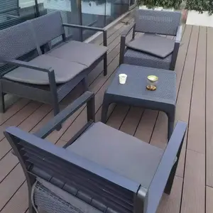 Modern Luxury leisure courtyard waterproof sun protection hotel PVC rattan outdoor garden sofas