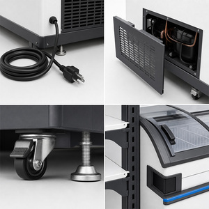 ตู้แช่แข็งแบบเกาะเชิงพาณิชย์ 110V/220V พร้อมชั้นวางแสดงสินค้าแบบเสียบปลั๊ก กระจกนิรภัย ฉนวน PU ระบบทำความเย็นเร็ว สำหรับอาหารแช่แข็ง - Product Image 5