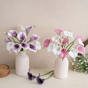 Lirios Calla Decorativos Blancos, Rosas y Morados, Flores Artificiales de Lirio Calla con Tacto Realista para Bodas y Fiestas - Product Image 4