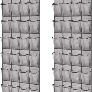 Organisateur mural 24 compartiments pour chaussures et articles divers, en tissu, avec poches en maille, à suspendre sur la porte ou dans le placard - Product Image 1
