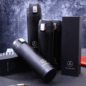 Gobelet isotherme en acier inoxydable Mercedes-Benz 500 ml avec couvercle pop-up, cadeau d'affaires pour utilisation en voiture - Product Image 1