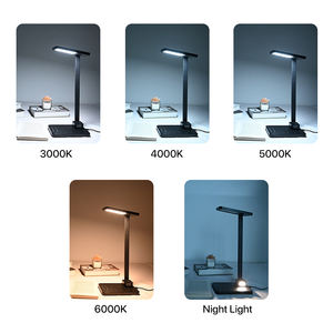 شمالية 4 ألوان درجة حرارة محمولة تعمل باللمس مكتب بقيادة مصباح مكتب عكس الضوء مصباح طاولة القراءة مع ضوء الليل الجانبي - Product Image 4