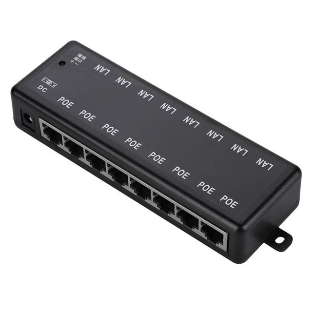 POE Injector 8 Ports POE Splitter for CCTV Network POE Camera Power Over Ethernet