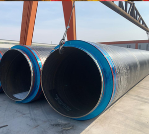 Tuyaux en acier isolés par pulvérisation en polyéthylène haute densité DN1400 pour l'ingénierie industrielle et municipale, enterrés directement - Product Image 5