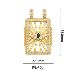 Fashion Pendant Necklace 18k Copper Electroplated Evil Eye Geometric Design Unisex Jewelry Fall 2024 Yiwu Origin - Product Image 2