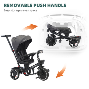 2023 pliant 4 en 1 pédale sécurisée plastico triciclo pour enfants parents pousser bébé tricycle vélo - Product Image 6