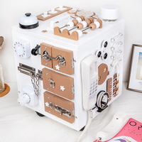 Cube d'activité occupé activités jouets en bois éducatifs Montessori bébé occupé conseil pour les tout-petits enfants enfants jouets en bois