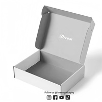 Boîtes en papier noir avec logo recyclable ondulé à faible quantité minimale de commande pour chaussures chaussettes pour petites entreprises courrier postal expédition gaufrage