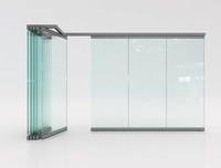 Système de cloison coulissante en verre sans cadre en aluminium pliable pour bureau en Afrique du Sud