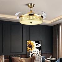 Ventilateur de plafond intelligent à moteur DC avec variateur de vitesse, 5 pales métalliques, lumière LED, 6 vitesses, télécommande, intensité variable, CRI élevé 95, silencieux 40 dB, design moderne