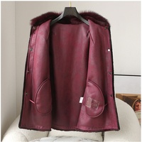 PUDI Damen Luxus Kunstpelz Atmungsaktiver Lässiger Langer Gestrickter Wintermantel mit Echtem Fuchspelzkragen Seniorenmantel CT248