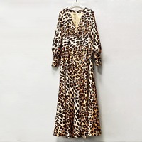Bettergirl 2025 automne hiver nouvelle mode col en V imprimé léopard robe sexy