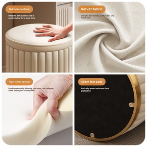 Modern Home Shoe Changing <strong>Stool</strong> Fabric Pedal Low <strong>Small</strong> Sofa <strong>Stool</strong> with Leather Finish Normcore <strong>Dressing</strong> <strong>Table</strong> Makeup <strong>Stool</strong> - Product Image 3