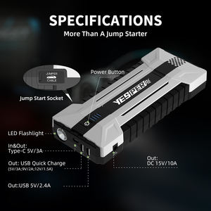 Batterie de démarrage de voiture portable Yesper Speed 2160 avec démarreur de banque d'alimentation 16000mAh pour SUV - Product Image 6