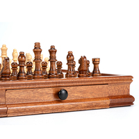 Échiquier magnétique en bois massif de haute qualité RUNAN, échiquier en bois d'érable, boîte à échecs en cuir, design personnalisable, échecs éducatifs unisexes