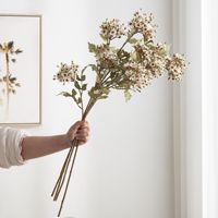 Bunga Sutra Buatan Gaya Pastoral Hydrangea Baby's Breath & Bunga Liar Kecil - untuk Dekorasi Ruang Tamu, Pernikahan, dan Liburan