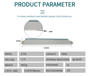 <span class=keywords><strong>Batterie</strong></span> polymère lithium-ion E78 3.7V 78Ah NMC, cellules 3.7V <span class=keywords><strong>pour</strong></span> vélo électrique - Product Image 2