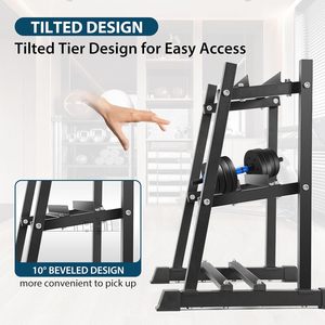 CZFIT High Quality Iron Foldable 3-Tier <b>Dumbbell</b> Storage Rack for Commercial Use Durable Alloy Steel Frame 140x60x90cm - Product Image 6