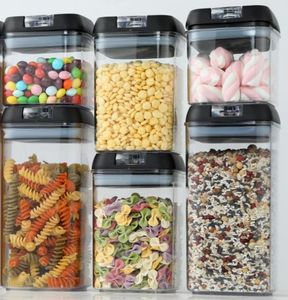 Juego de 6 Recipientes Herméticos para Almacenamiento de Alimentos, Recipientes de Plástico para Cereales Libres de BPA con Tapas con Cierre - Product Image 2