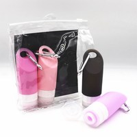 Botol Travel Kosong Set Sabun Cair TSA Persetujuan Lotion Gel Hand Sanitizer Botol Silikon Isi Ulang Botol Perjalanan Perlengkapan Mandi
