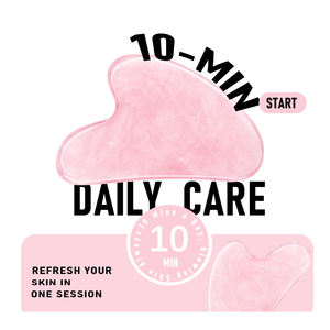 Herstellerangebot Natürlicher Rosenquarz Schwarzer Gua Sha Massagestab Herzförmiges Gesichtsmassage-Werkzeug Fördert die Durchblutung - Product Image 4