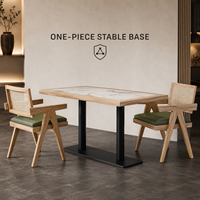 Ensemble de table à manger en pierre frittée de luxe, résistant à la chaleur, facile à nettoyer, avec chaises, pour l'hôtellerie et la restauration