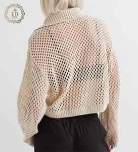 Pull <span class=keywords><strong>Cardigan</strong></span> en <span class=keywords><strong>maille</strong></span> à col creux, fabricant de tricots KD personnalisé - Product Image 5