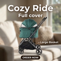 Poussette de luxe pour animaux de compagnie pour chiens de taille moyenne Panier pour chien pliable détachable pour voyage et transport Transporteurs pour animaux de compagnie de qualité supérieure et produit de voyage