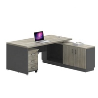 Meubles de bureau en bois TH-913 Foshan Table de directeur directeur général en forme de L