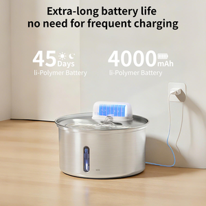 Cat Stainless Steel & Plastic Rechargeable <b>Automatic</b> Waterproof Easy to Clean Pet <b>Water</b> <b>Dispenser</b> - Product Image 2