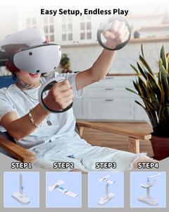 Station de charge pour manettes PS5 VR2 avec support de casque VR et présentoir – Chargeur de manettes PS VR2 pour <span class=keywords><strong>PSVR2</strong></span> - Product Image 6