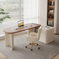 Bureau Classique pour Ordinateur, Meuble de Travail pour Appartement, Poste de Travail pour Employés, Table de Maquillage en MDF avec Tiroir pour Chambre à Coucher