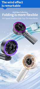 Ventilador de Escritorio Plegable Inalámbrico Recargable de 3600 mAh, Ventilador de Bolsillo Portátil para Exteriores con Viento Fuerte, Mini Ventilador de Verano - Product Image 5