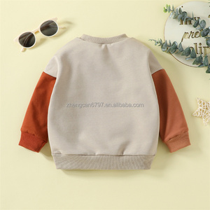 Sweat à capuche personnalisé pour bébé nouveau-né automne enfant tricoté lettre arc-en-ciel impression couleur bloc <span class=keywords><strong>pull</strong></span> à manches longues adolescent garçon vêtements de <span class=keywords><strong>mode</strong></span> - Product Image 6