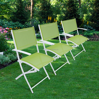 Uplion-Ensemble table et chaises de jardin pliantes en acier et métal durable pour balcon extérieur, bistrot ou café