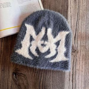Wholesale New Arrival Faux Mink Fur Breathable <b>Waterproof</b> <b>Beanies</b> Custom Logo Jacquard Winter Knitted Hats High Quality Travel - Product Image 3