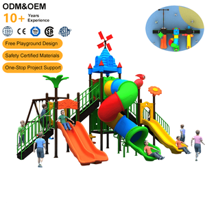 Équipement de jeu extérieur commercial pour enfants : Grand toboggan en plastique pour parc de jeux, aire de jeux pour enfants en plein air - Product Image 2