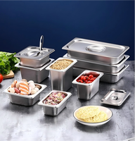 Panci Gastronorm Stainless Steel 1/2x10cm untuk Peralatan Makan Buffet Hotel dan Bar Makanan Portabel untuk Katering