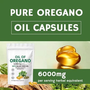 Cápsulas de Aceite de Orégano Puro OEM, Cápsulas Blandas de Aceite de Orégano con Aceite de Semilla Negra para la Salud Digestiva y Respiratoria - Product Image 4