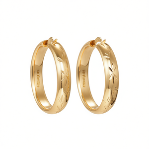 Pendientes de Aro Silvermoon, Chapados en Oro, Aleación de Zinc, Diseño de Plantas, Estilo Clásico, Joyería de Moda Unisex - Product Image 1