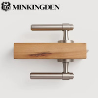 Set Perlengkapan Kunci Pintu Kamar Mandi Tuas Privasi Mortise Kuningan Padat dengan Finishing Brushed Nickel B52 08 untuk Kamar Hotel