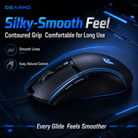 Mouse Gaming Optik Ergonomis Berkabel F35 USB LED 6 Tombol Dapat Diprogram Dapat Diisi Ulang untuk Tangan Kanan untuk Laptop/Desktop Gaming