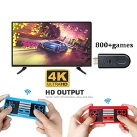 Mini console de jeu TV 8 bits contrôleur sans fil FC 2.4G HD 4K intégré 1000 jeux classiques rétro prise en charge du double lecteur