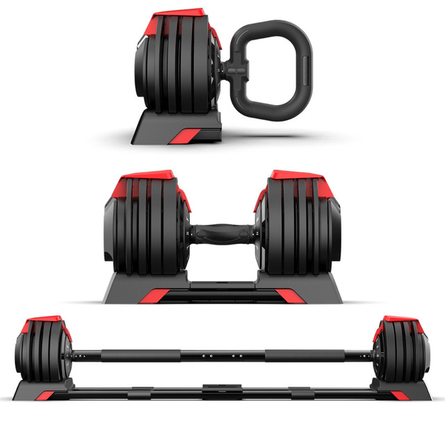 Custom Logo Adjustable Weight Dumbbell Set 3 in 1 Design Kettlebell Adjustable 24KG 18KG