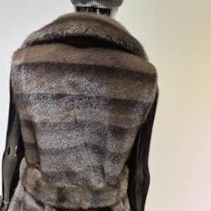 Gilet <span class=keywords><strong>in</strong></span> Finta Pelliccia di <span class=keywords><strong>Visone</strong></span> da Donna con Cintura, Elegante Cappotto Invernale Senza Maniche - Product Image 6