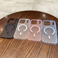 Coque de téléphone antichoc magnétique en PC et TPU au design mat pour iPhone 17 Pro Max 16 15 14 13 12, étui de protection électroplaqué