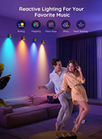 Appliques murales intelligentes RGBIC synchronisées à la musique, décoration intérieure, lumières murales WiFi compatibles avec Alexa, lumière LED murale multicolore pour les fêtes et la décoration