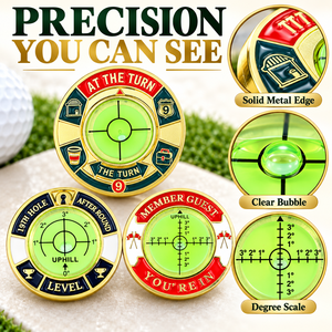 เครื่องมือช่วยตีกอล์ฟแบบสองด้านพร้อมระดับน้ำแบบฟองอากาศ สำหรับของขวัญในงานแข่งขันกอล์ฟแบบกำหนดเอง พร้อมโลโก้ของสโมสร - Product Image 3
